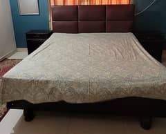 Pure Wooden Bed with Side Tables (Spring Mattress Complimentary) 0