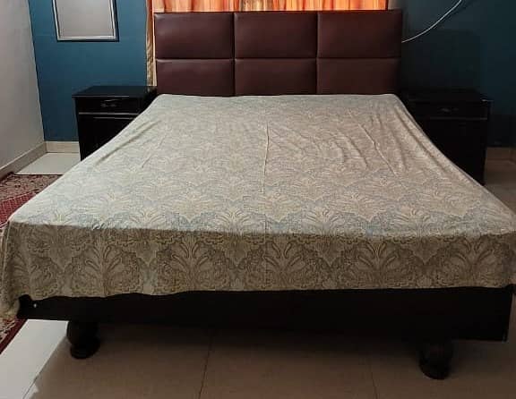 Pure Wooden Bed with Side Tables (Spring Mattress Complimentary) 4