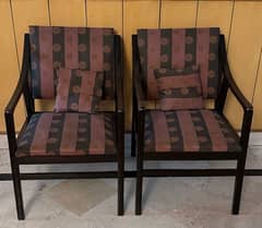 2 WOODEN COFFEE CHAIRS