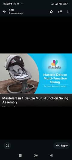 Mastela Baby electric swing 3 in 1