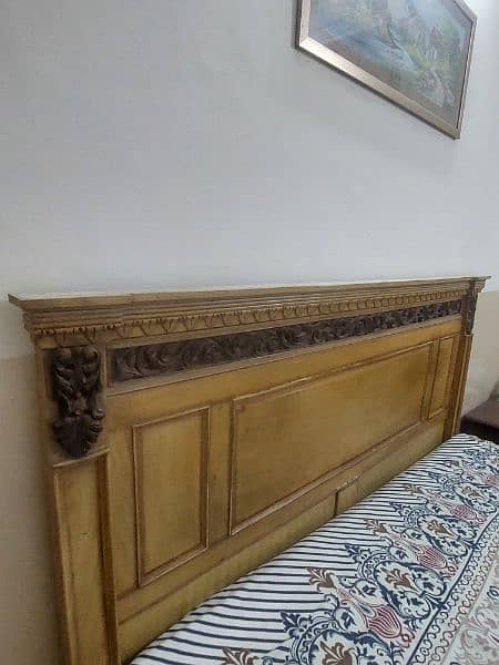 King-Size Wooden Bed with Mattress 2