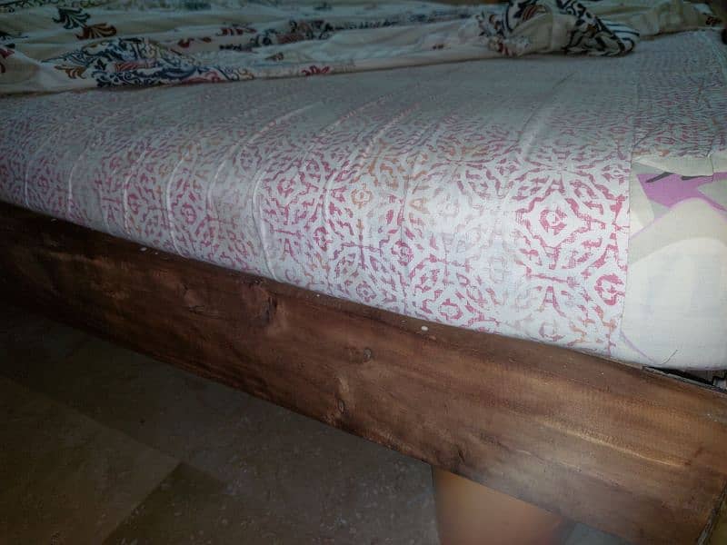 King-Size Wooden Bed with Mattress 3