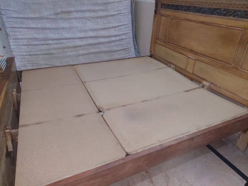 King-Size Wooden Bed with Mattress 4