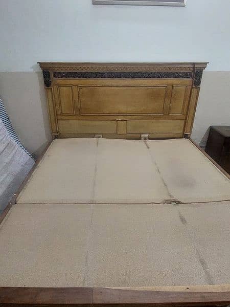 King-Size Wooden Bed with Mattress 5