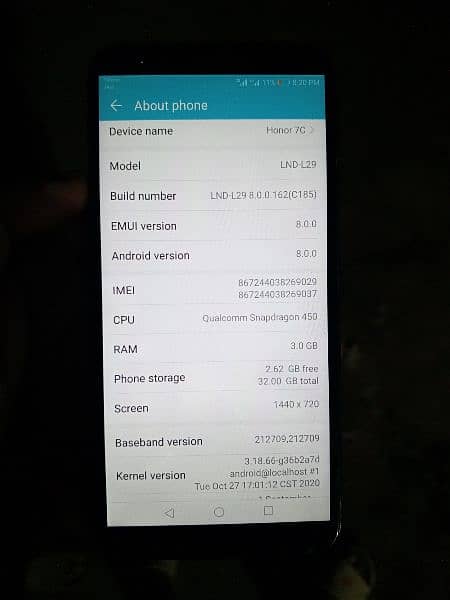 Honor 7C PTA approved . used for 8 months, 8/10 condition. 7