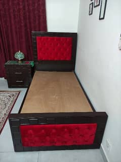 Newly made Single Bed with Side Table for sale without matrice