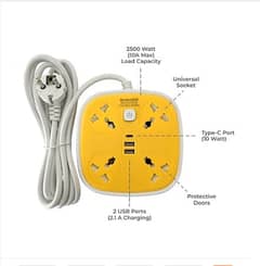 Universal Electric Power Extension Board 4 Power Socket + 2 Usb 0