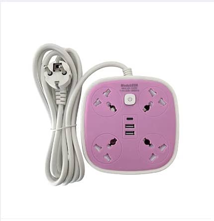 Universal Electric Power Extension Board 4 Power Socket + 2 Usb 1