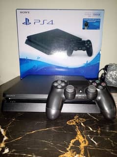 Playstation 4 Slim, 500gb, Jet Black,Used, With One Game, RDR2.