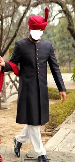 Haroons Sherwani Black and Simple - For Sale