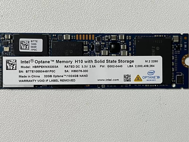 Intel Optane™ HBRPEKNX0203A 1TB+32GB NAND SSD M. 2 2280 NVMe Memory H10 0