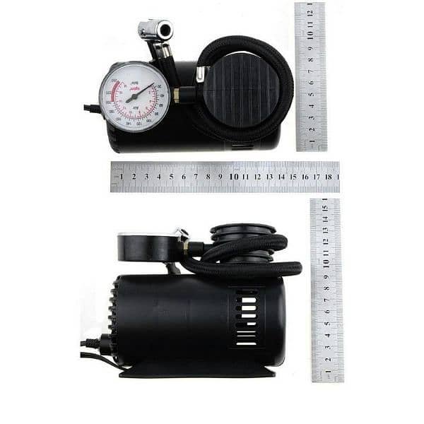 Black Mini 12V 300PSI Car Air Pump Tyre Compressor Portable Electric 2