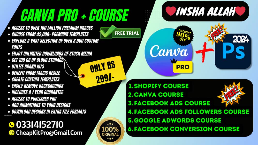 Canva Pro Software With Paid Course graphics design web digital logo 6