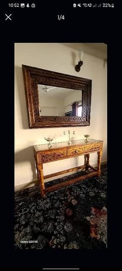 Dressing room / Console Mirror frame Swati design made hand carved