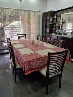 8 seater Dining Set with glass top