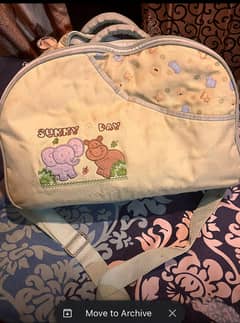 Green color baby bag