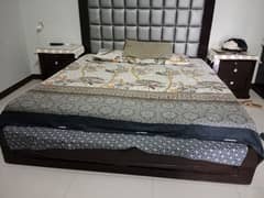 wooden bed set dressing table new mattress