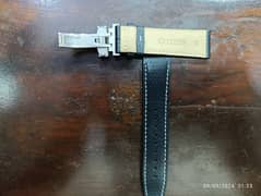 Original Citizen 22 mm Black leather strap with folding clasp in 3500