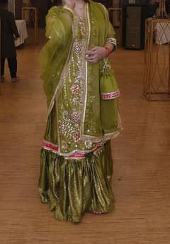 Party wear long shirt with Rajisthani lehnga