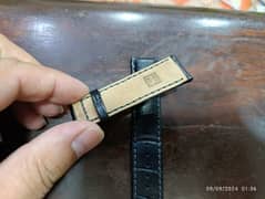 Original German very high quality black leather strap in 22 mm in 2500