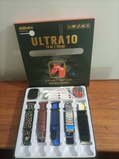 New Ultra 10 Smart Watch 10 in 1 Strap Bluetooth Calling Smart Watch