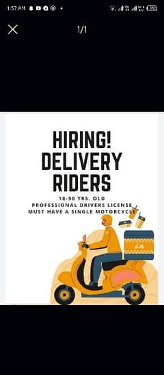 Delivery rider need