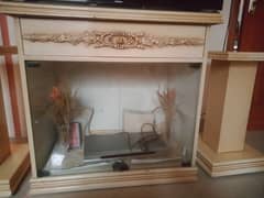 wooden tv truly deco paint with 2 speaker stand 0