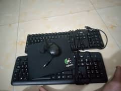 2 keyboard and 1 mouse and mouse pad