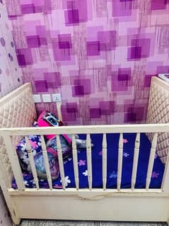 baby cot + bed suitable till 5 years kid