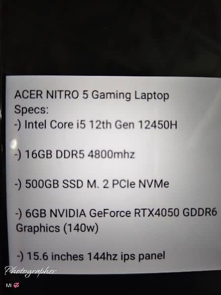 Acer nitro 5 (4050) Gaming Laptop 16