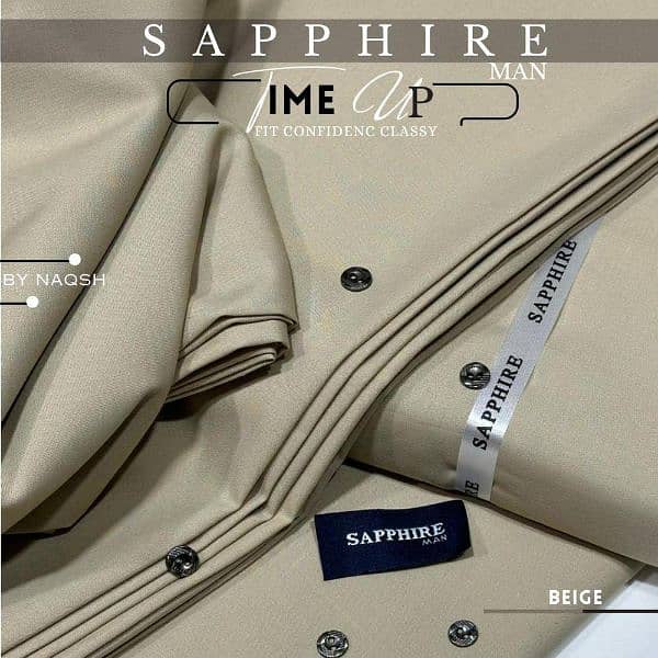 Sapphire Wash and Wear Plain Suit 0