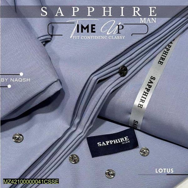 Sapphire Wash and Wear Plain Suit 3