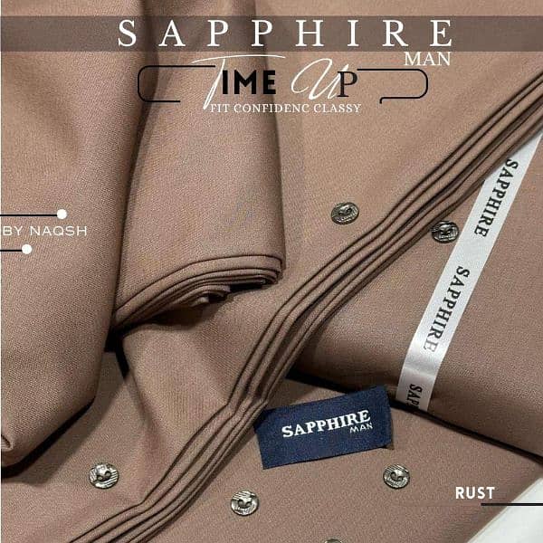 Sapphire Wash and Wear Plain Suit 4