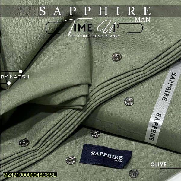 Sapphire Wash and Wear Plain Suit 8