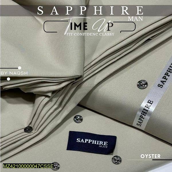 Sapphire Wash and Wear Plain Suit 9