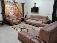 6 seater sofa set and matching curtains and carpet for sale