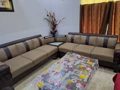 L Shaped sofa with table