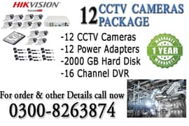 12 CCTV Cameras Pack Ultra HD Resolution (1 Year Warranty)