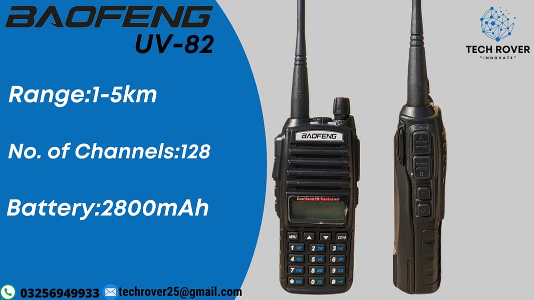 Walkie Talkie | Wireless Set Baofeng UV-82 Two Way Radio 0