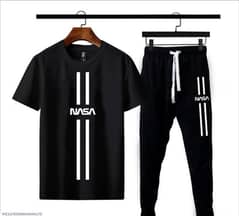 2 Pcs Men's cotton jersey with print tracksuit