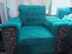 Green Velvet 5 Seater Sofa