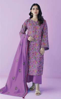 3 Pcs Women's Unstitched Viscose Printed Suit