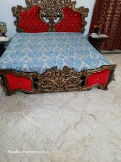 Bed King Size with Dressing Console set 3D designed