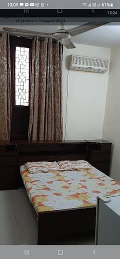 fully furnished room with attached bath and kitchen for girl sharing