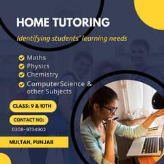 Home Tutor Available for 9 to 10th Class