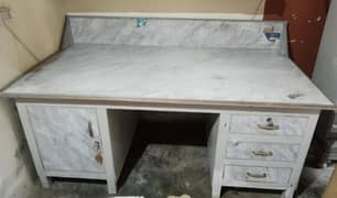 Large Wooden Table with Marble Print Top - Only 12,000!