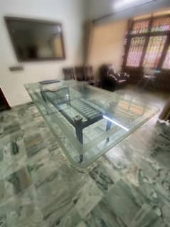 8 Seater Glass Top Dining Table