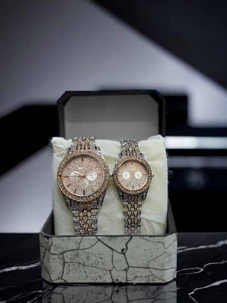 daimond ston . . couple watches 0