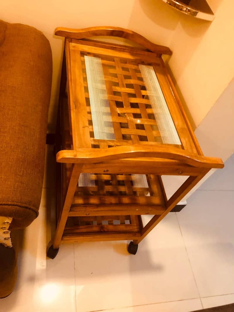 Wooden Tea trolly for sale 4