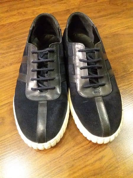 Dark Blue Suede Leather Mens Sneakers Shoes For Sale 0